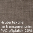 Hrub� textilie sami tmav� �ed� na transparentn�m PVC, p��platek 20 %